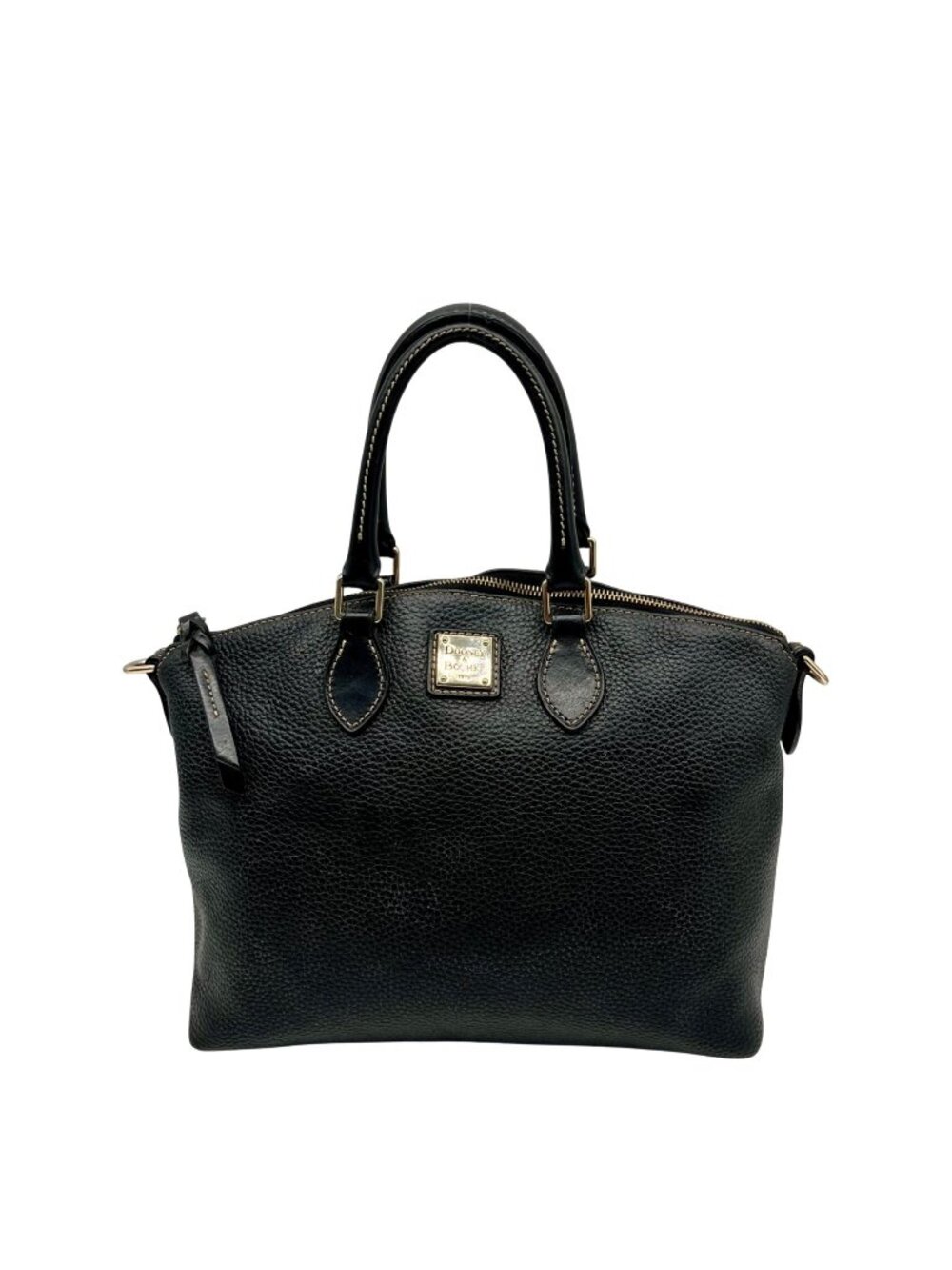 Dooney & Bourke Black Pebbled Leather Satchel Bag